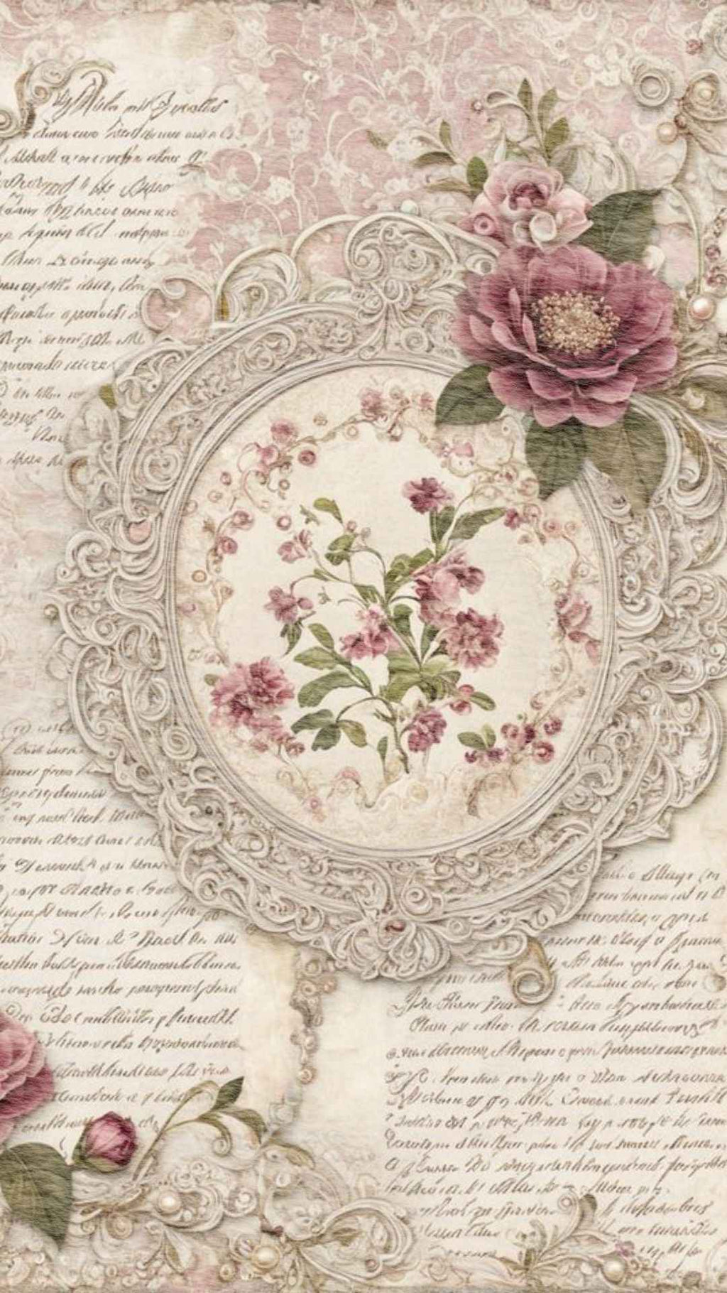 Vintage Floral Paper Phone Wallpapers | Set of 25