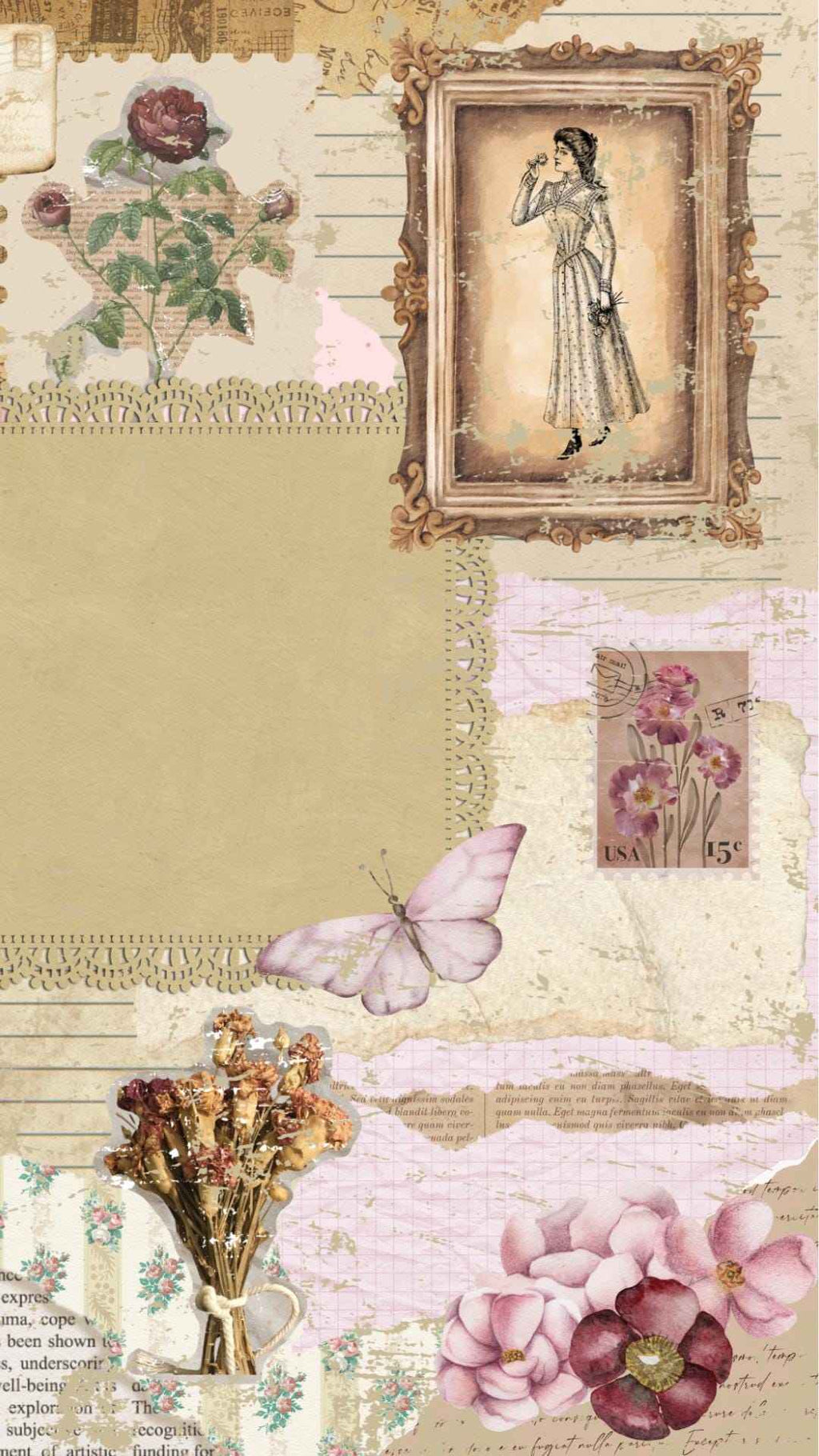 Junk Journal Phone Wallpaper | iOS, Android