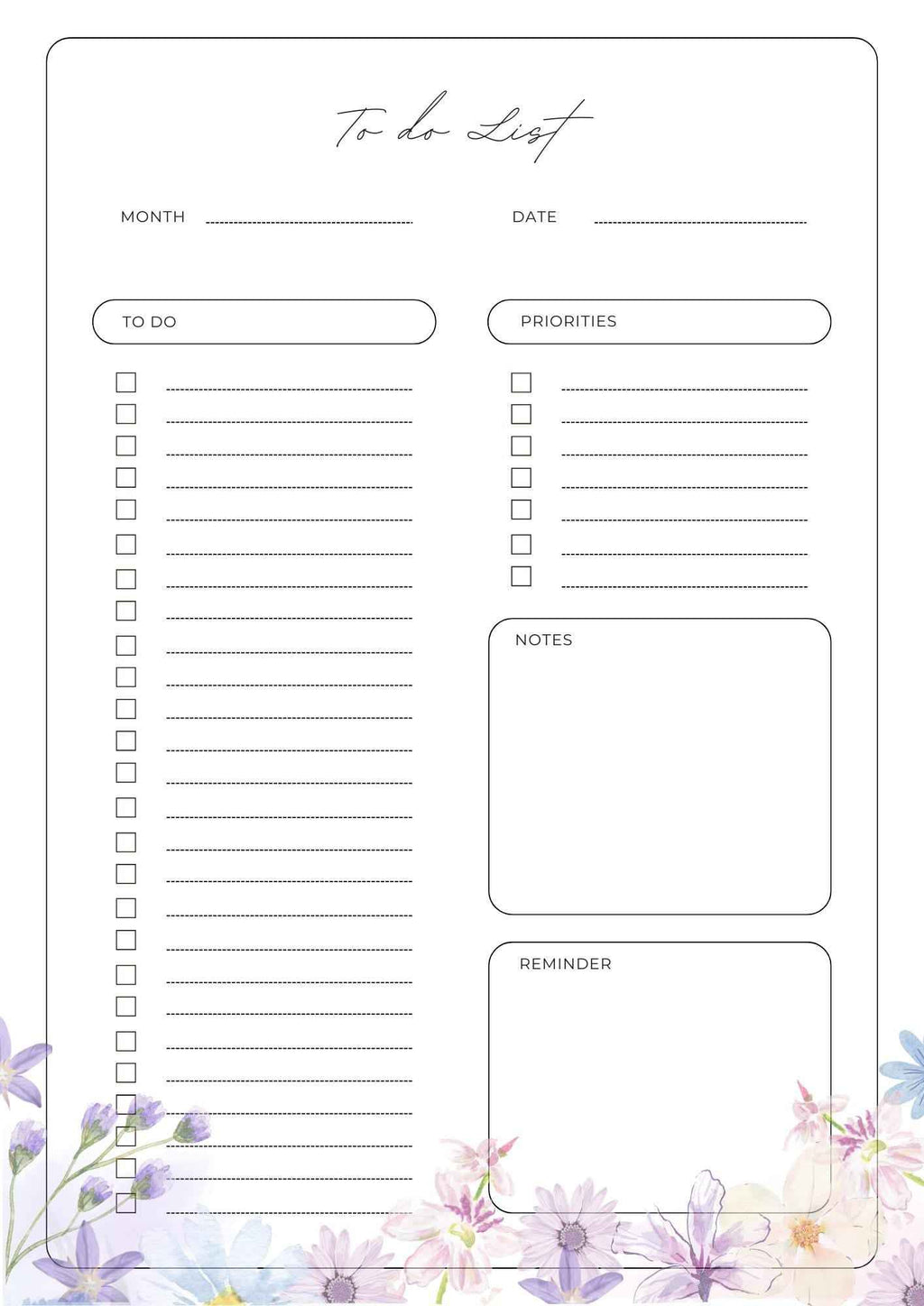 Pastel Floral Daily & Weekly Planner: Printable A4 Organizer (6 Pages) Floral Daily Planner, Digital Planner Pages, Printable Floral Planner Pages