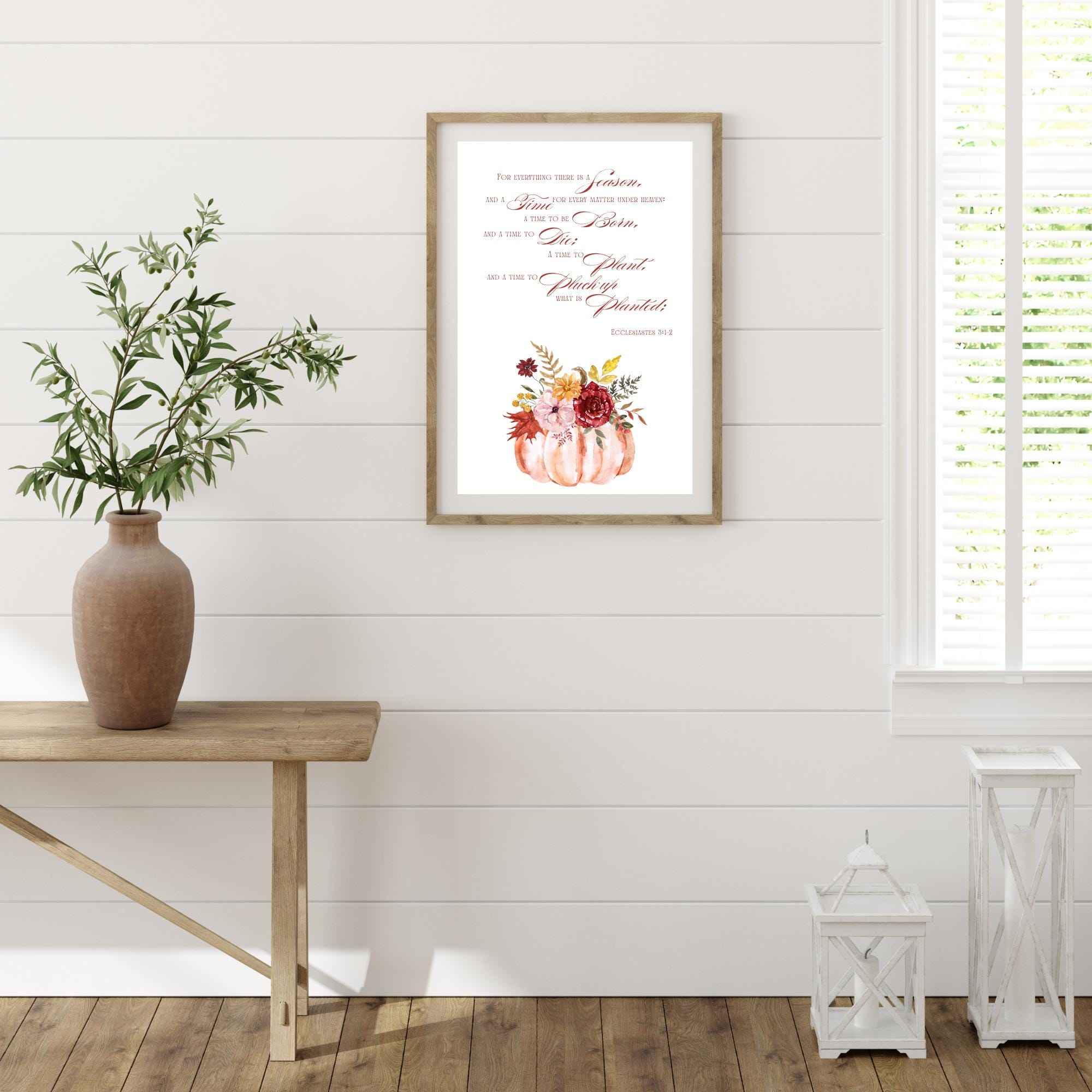 Fall Pumpkin Printable | Ecclesiastes 3:1-2 | Includes Multiple Aspect Ratios