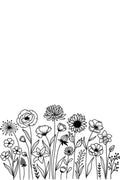 Line Art | Flowers | Multiple Aspect Ratios