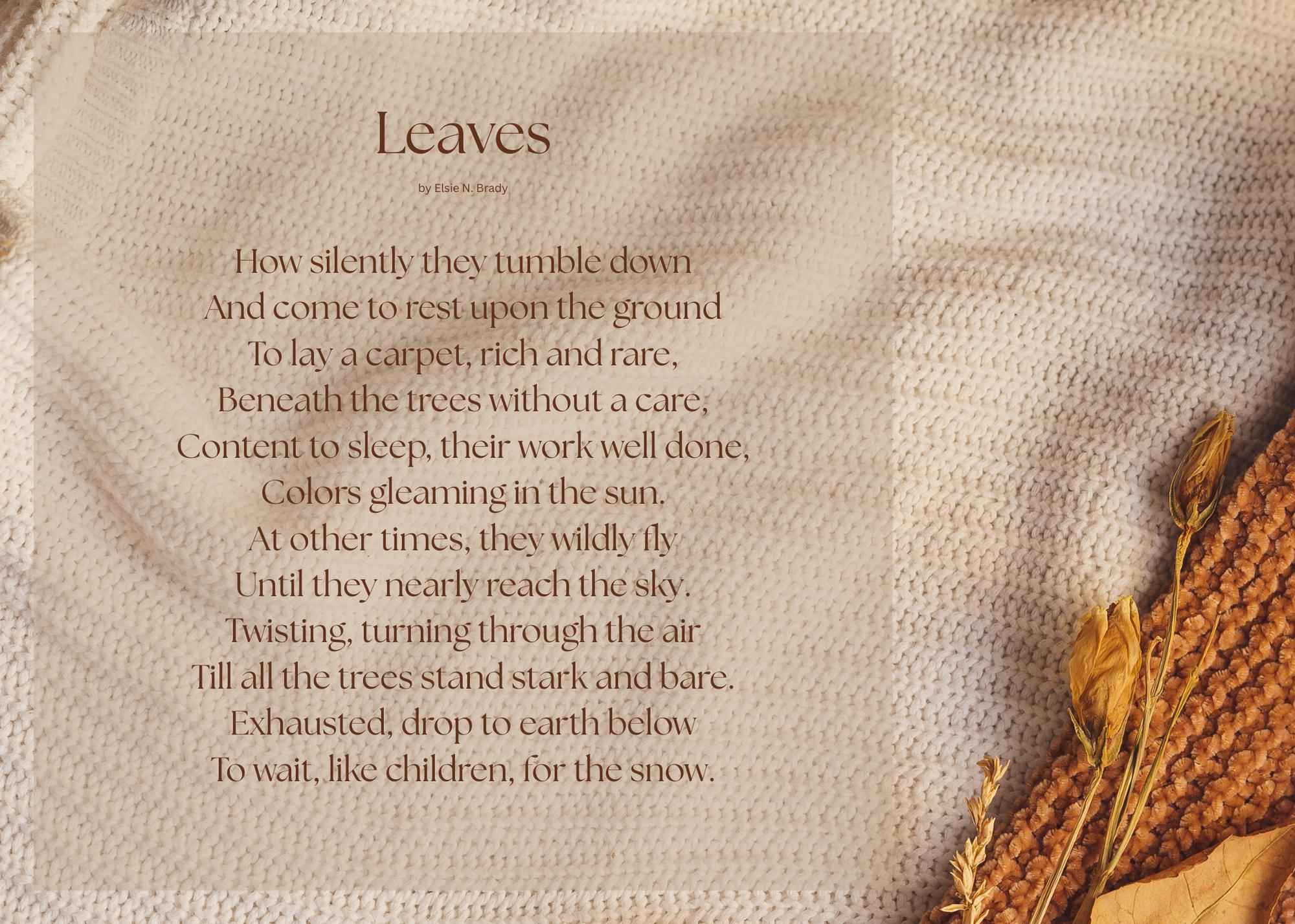 Fall Leaves With Poem | Printable wall art