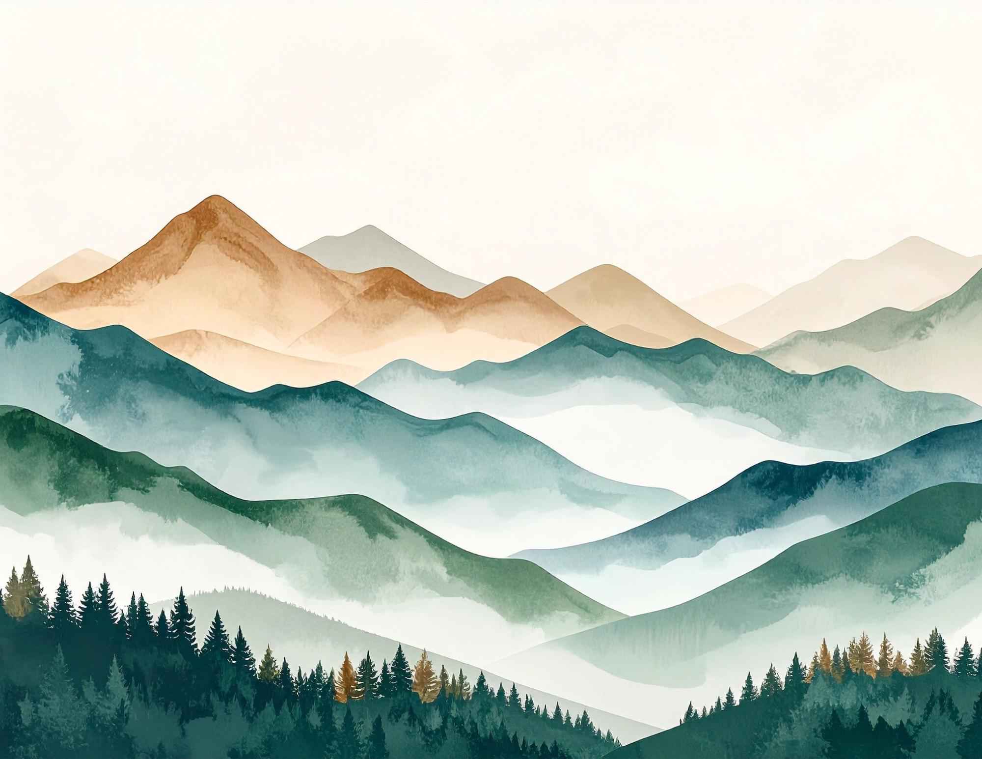 Misty Mountains | Set of 4 | Printable Wall Art | Available in Multiple Aspect Ratios
