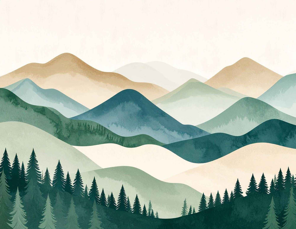 Misty Mountains | Set of 4 | Printable Wall Art | Available in Multiple Aspect Ratios