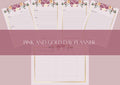 Pink and Gold Floral Day Planner Set: Weekly Calendar (Digital Download) | A4 | 6x9