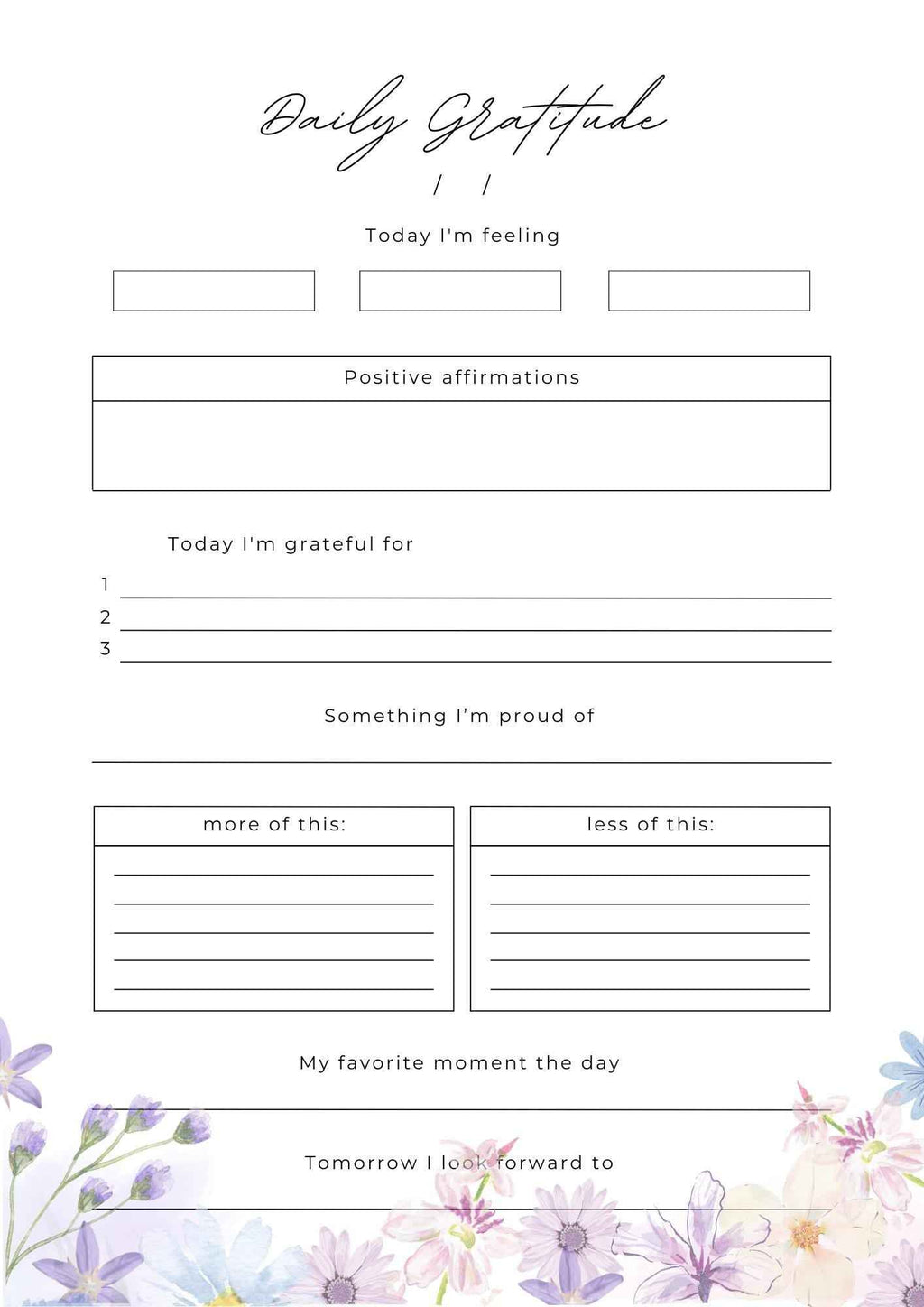 Pastel Floral Daily & Weekly Planner: Printable A4 Organizer (6 Pages) Floral Daily Planner, Digital Planner Pages, Printable Floral Planner Pages