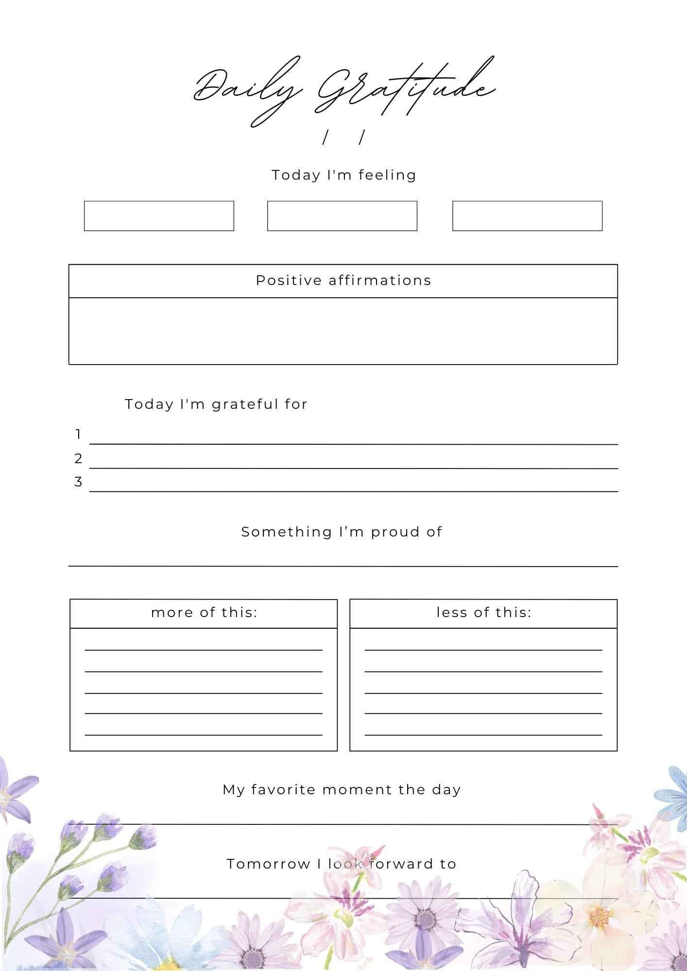 Pastel Floral Daily & Weekly Planner: Printable A4 Organizer (6 Pages) Floral Daily Planner, Digital Planner Pages, Printable Floral Planner Pages