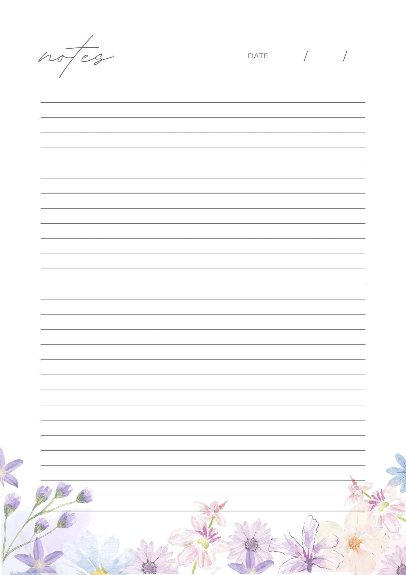 Pastel Floral Daily and Weekly Planner: Printable A4 Organizer (6 Pages) Floral Daily Planner, Digital Planner Pages, Printable Floral Planner Pages
