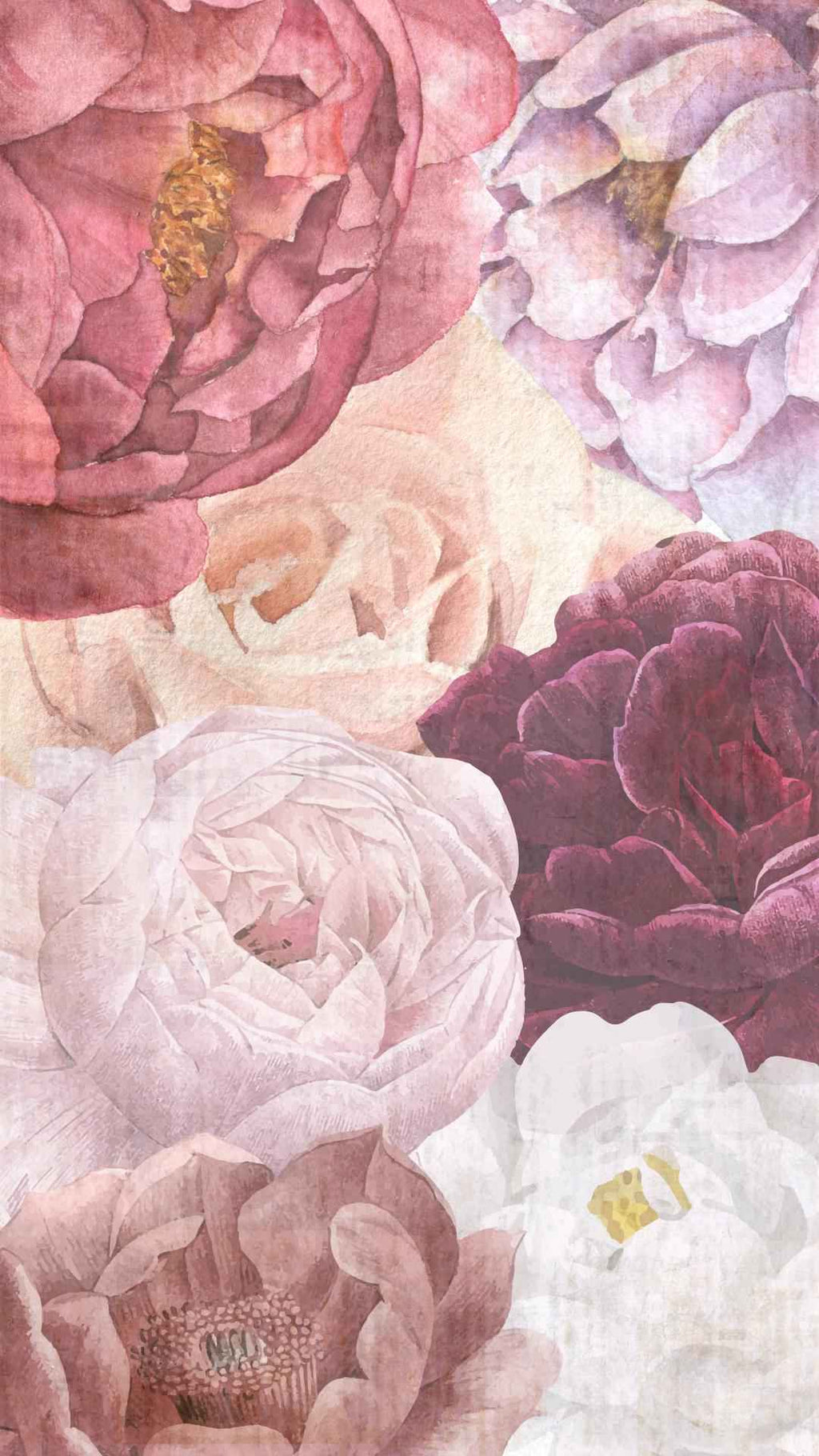 Vintage Flowers Phone Wallpaper | Set of 7 | iOS and Android | Digital Download