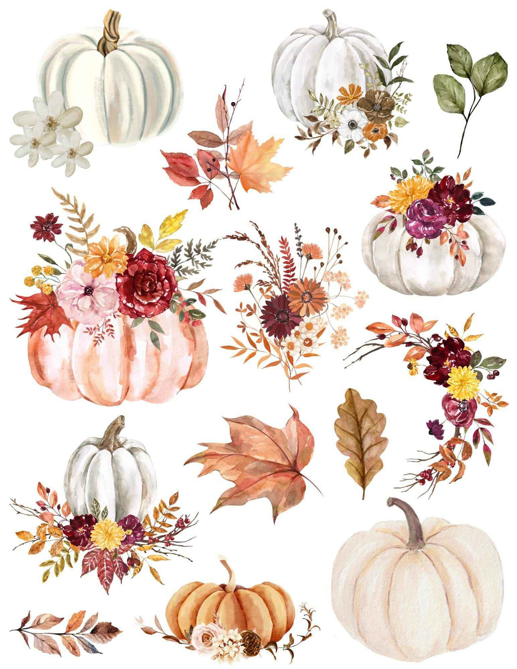 Assorted Styles Fall Pumpkins Print and Cut Stickers | 8.5x11
