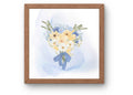 Blue and Yellow Watercolor Bouquet | Printable Wall Art