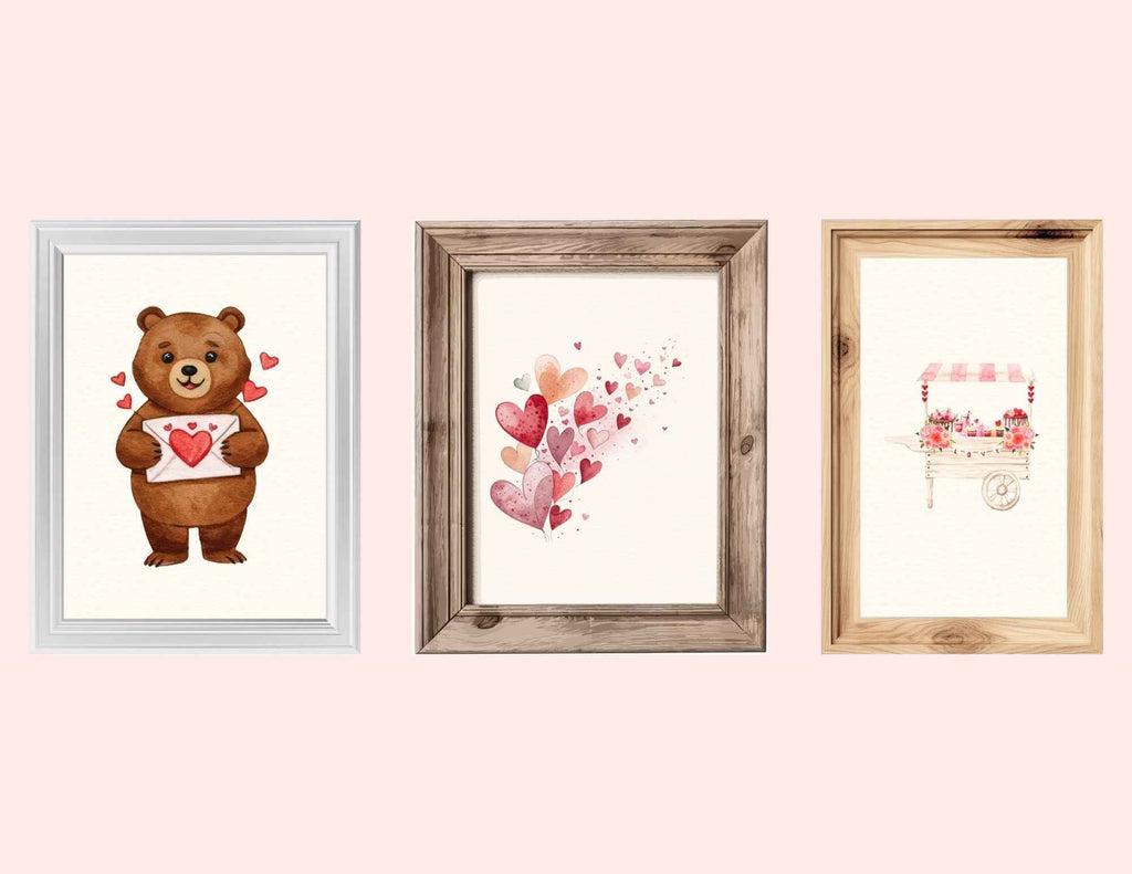 Watercolor Valentines Prints | JPG| PNG | PDF | Multiple Aspect Ratios, Cute Aesthetic Watercolor Graphics, Printable Watercolor Valentines Wall Art, Digital Download Wall Art, DIY Card Graphics