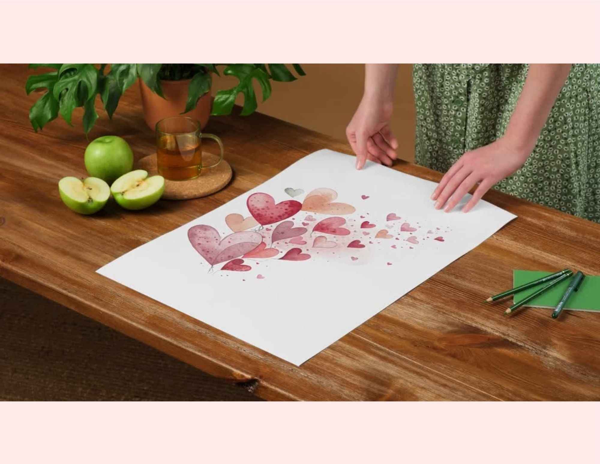 Watercolor Valentines Prints | JPG| PNG | PDF | Multiple Aspect Ratios, Cute Aesthetic Watercolor Graphics, Printable Watercolor Valentines Wall Art, Digital Download Wall Art, DIY Card Graphics