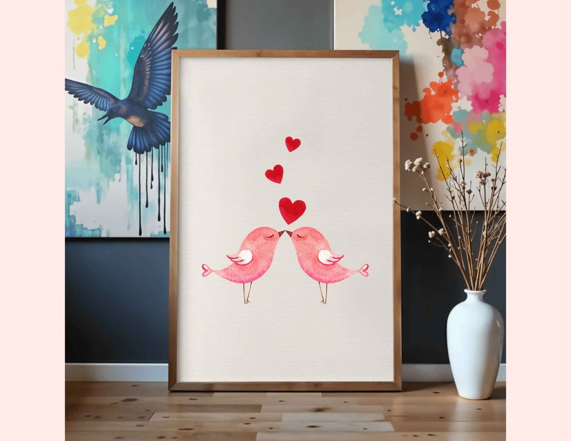 Watercolor Valentines Prints | JPG| PNG | PDF | Multiple Aspect Ratios, Cute Aesthetic Watercolor Graphics, Printable Watercolor Valentines Wall Art, Digital Download Wall Art, DIY Card Graphics