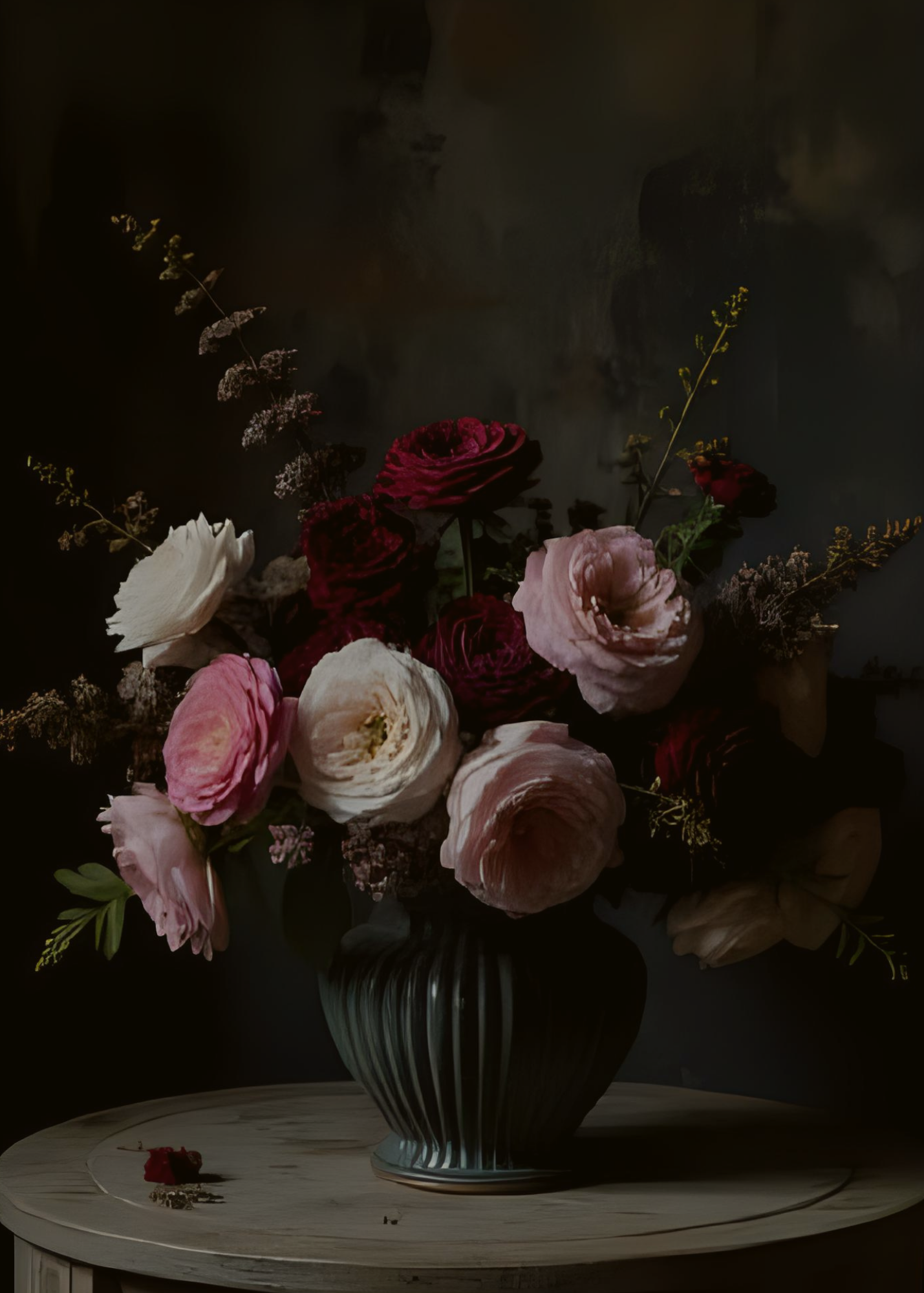 Vintage Floral Arrangement Gallery | Set of 7 | Multiple Aspect Ratios including 5x7, Moody Floral Bouquet Wall Art, Vintage Printable, Digital Vintage Floral Artwork, Moody Still-Life Flower Bouquet