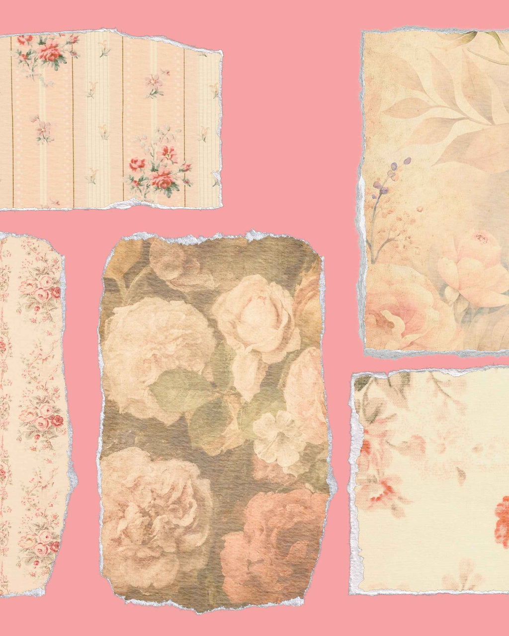 Vintage Floral Paper | Set of 25 | JPEG | PDF |