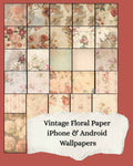 Vintage Floral Paper Phone Wallpapers | Set of 25