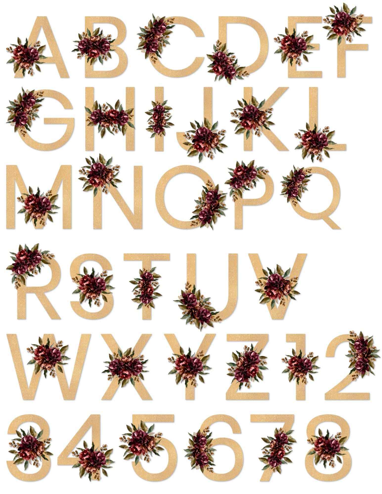 9 Pages Burgundy Floral Print and Cut Stickers | 8.5x11