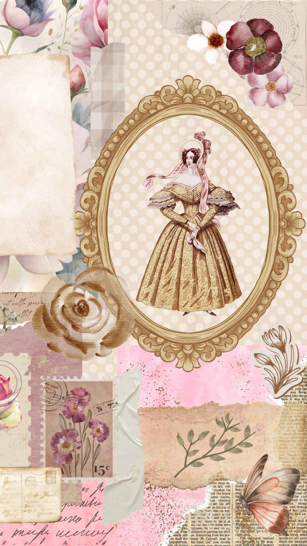 Junk Journal Phone Wallpaper | iOS, Android
