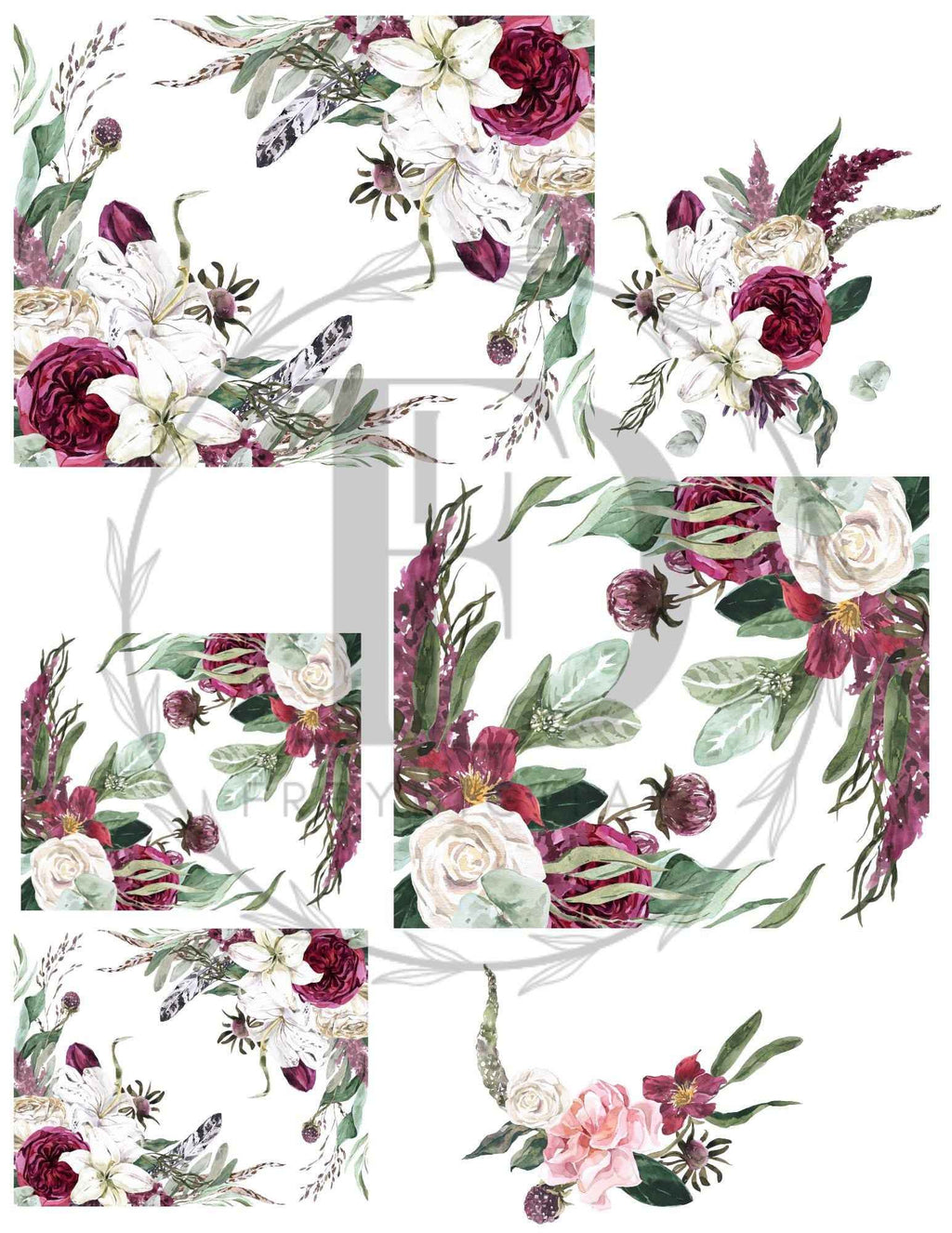 4 Pages Burgundy Print and Cut Stickers | 8.5x11