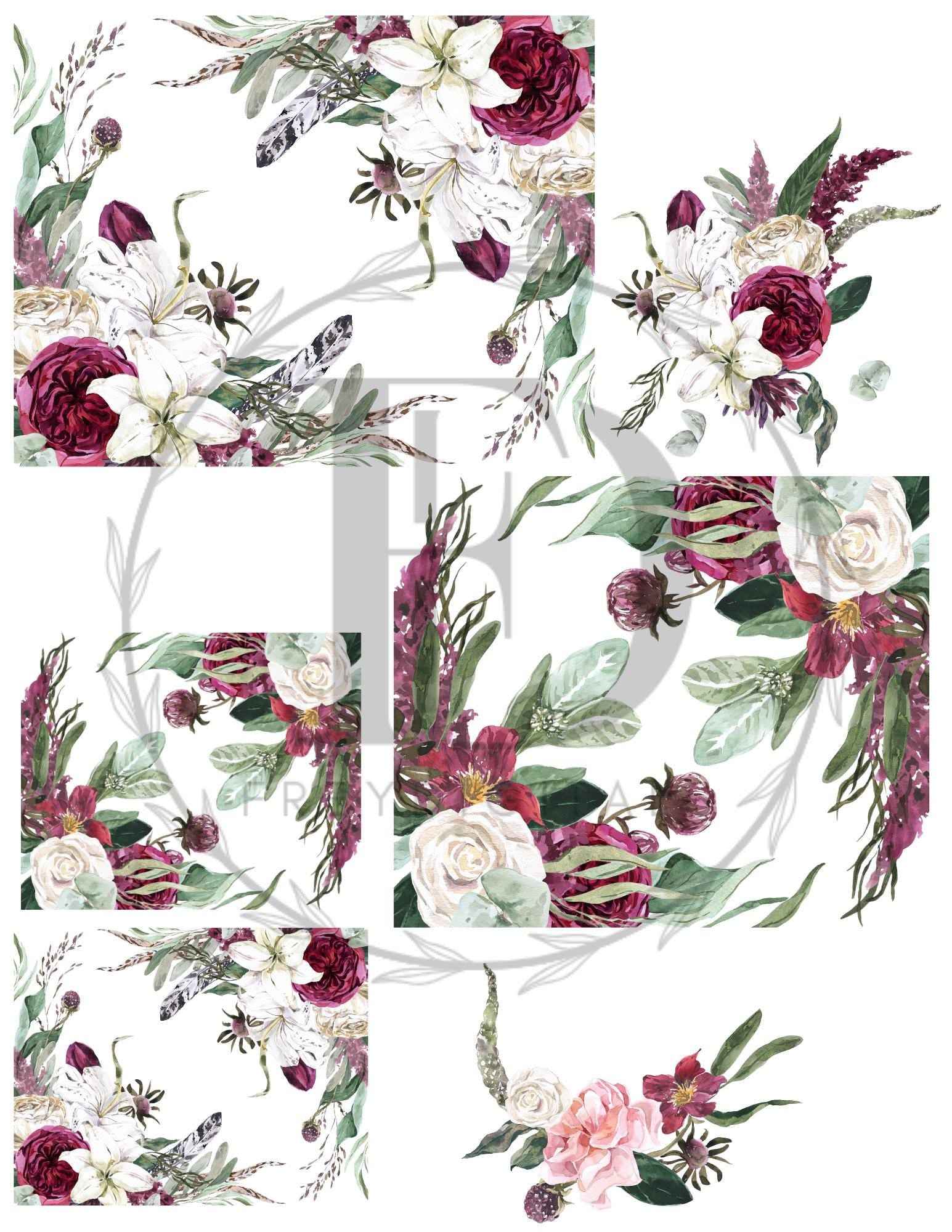 4 Pages Burgundy Print and Cut Stickers | 8.5x11