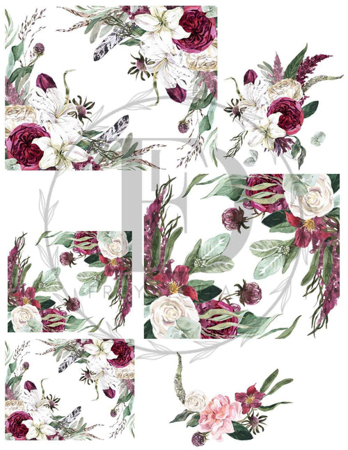 4 Pages Burgundy Print and Cut Stickers | 8.5x11