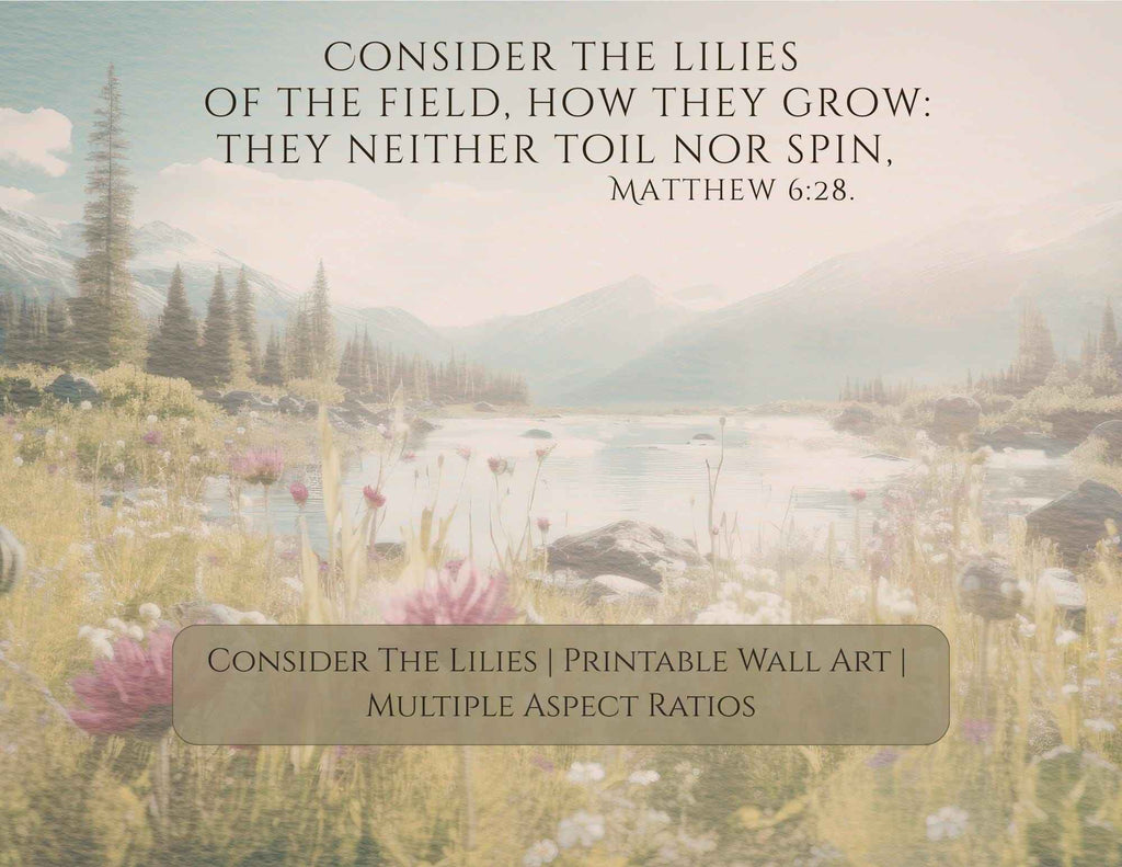 Consider The Lilies Printable Wall Art | Multiple Aspect Ratios