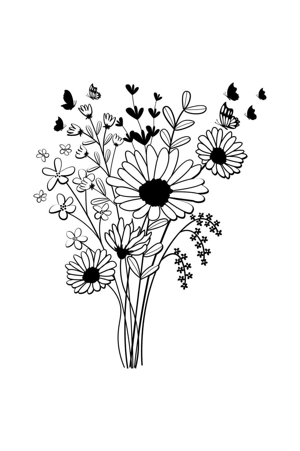 Line Art | Flowers | Multiple Aspect Ratios