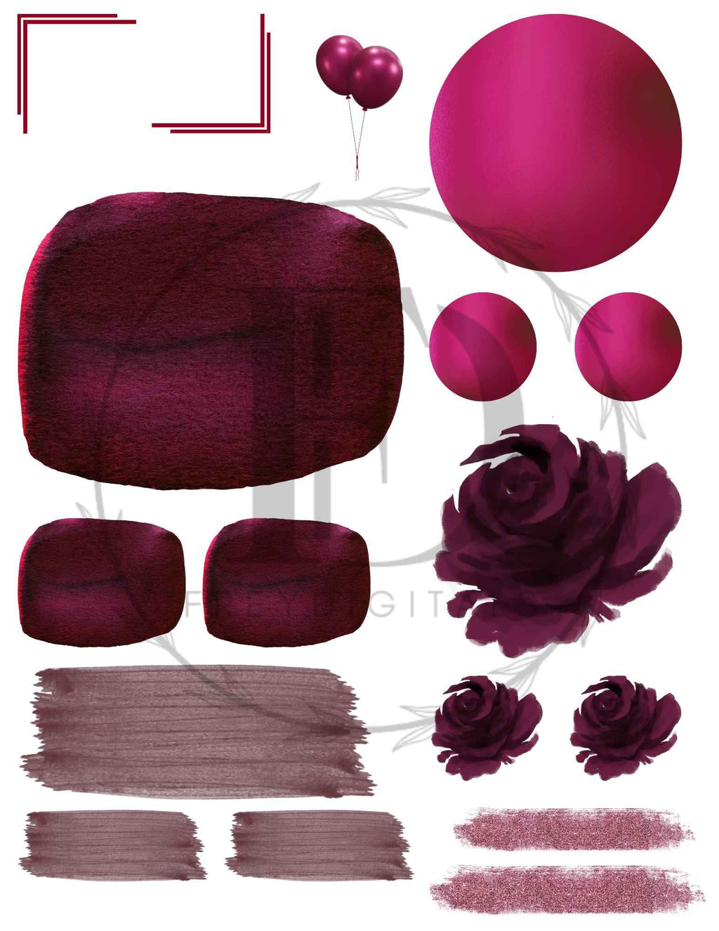 4 Pages Burgundy Print and Cut Stickers | 8.5x11