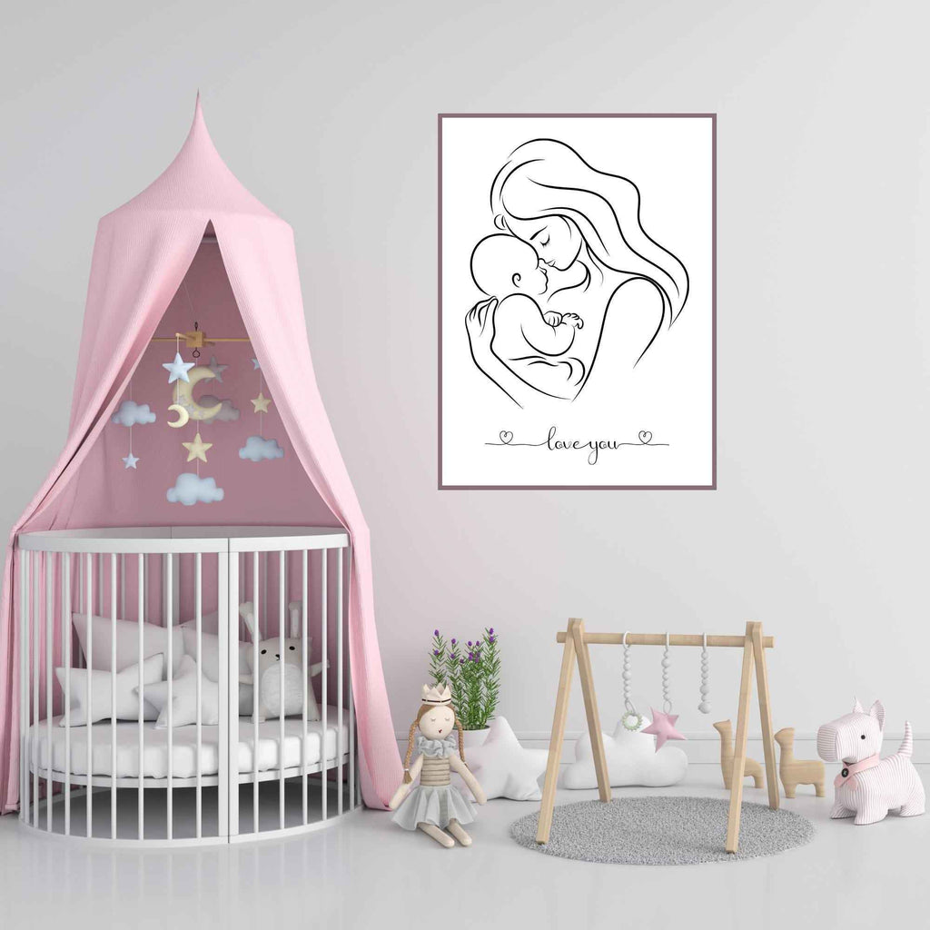 Line Art | Mom and Baby | Multiple Aspect Ratios