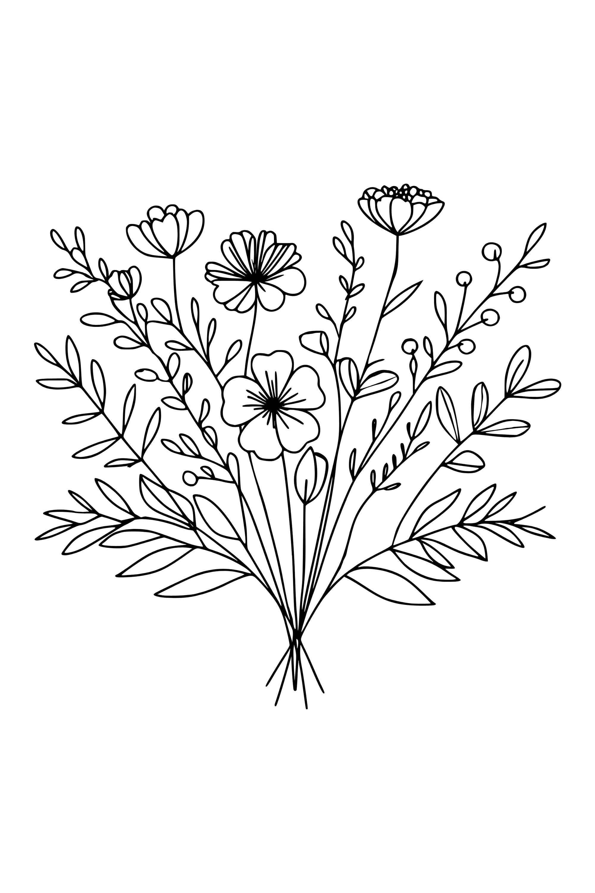 Line Art | Flowers | Multiple Aspect Ratios