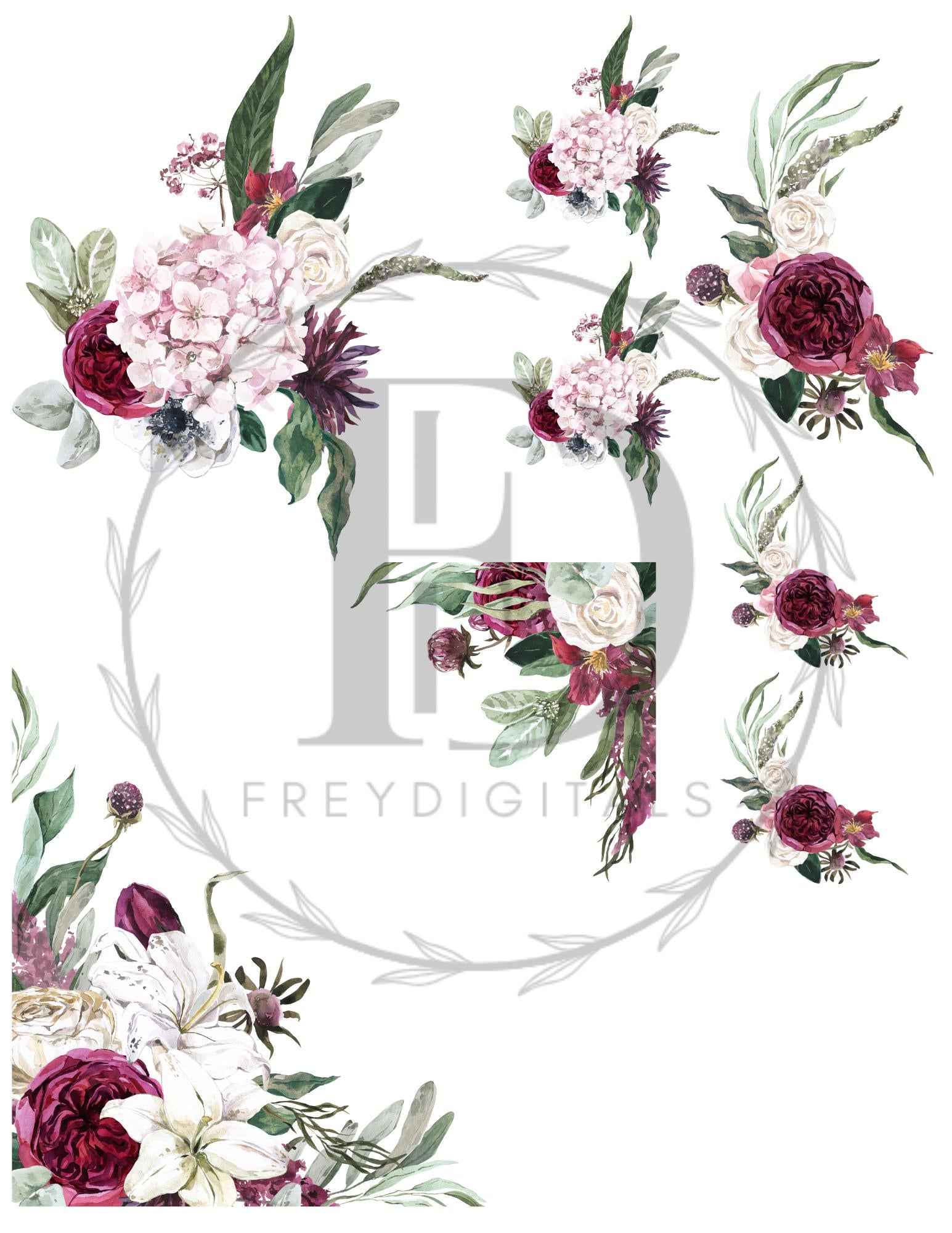 4 Pages Burgundy Print and Cut Stickers | 8.5x11