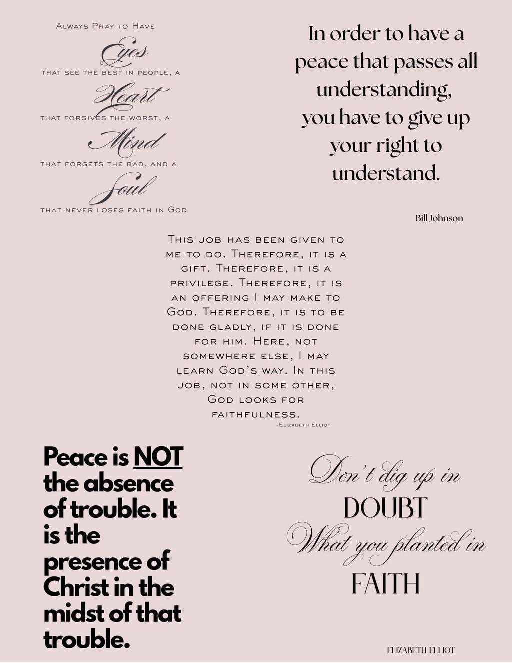 Christian Quotes Wall Art Prints: Religious Home Decor (Digital Download)