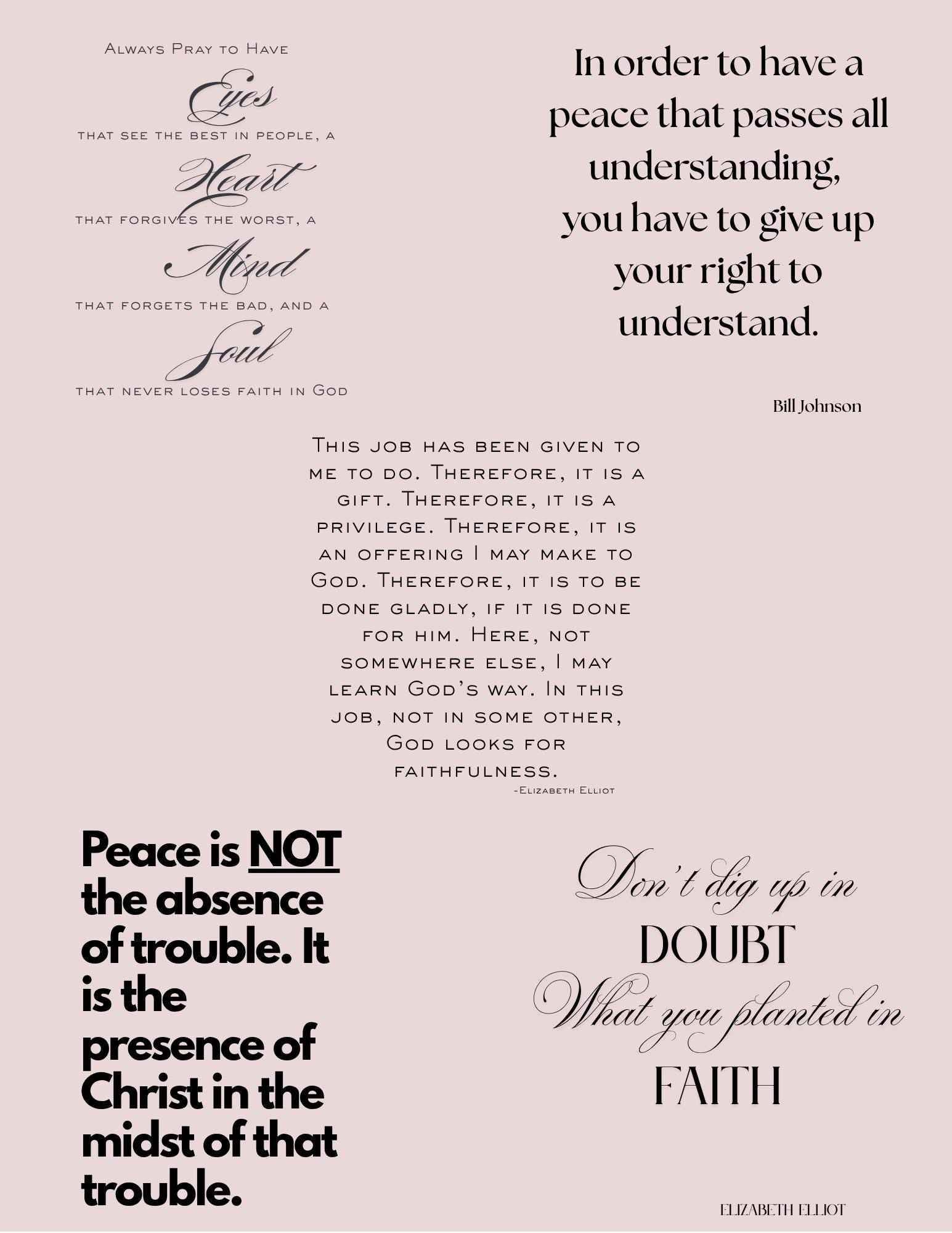 Christian Quotes Wall Art Prints: Religious Home Decor (Digital Download)