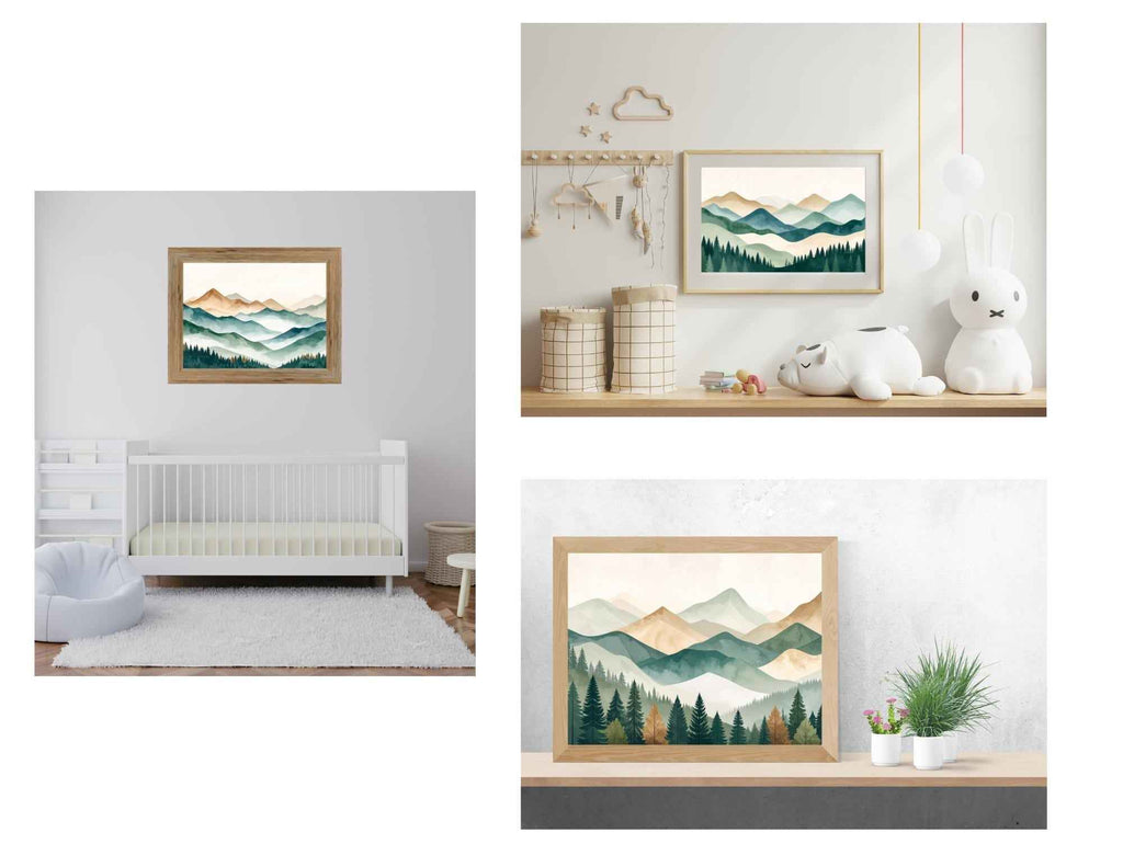 Misty Mountains | Set of 4 | Printable Wall Art | Available in Multiple Aspect Ratios