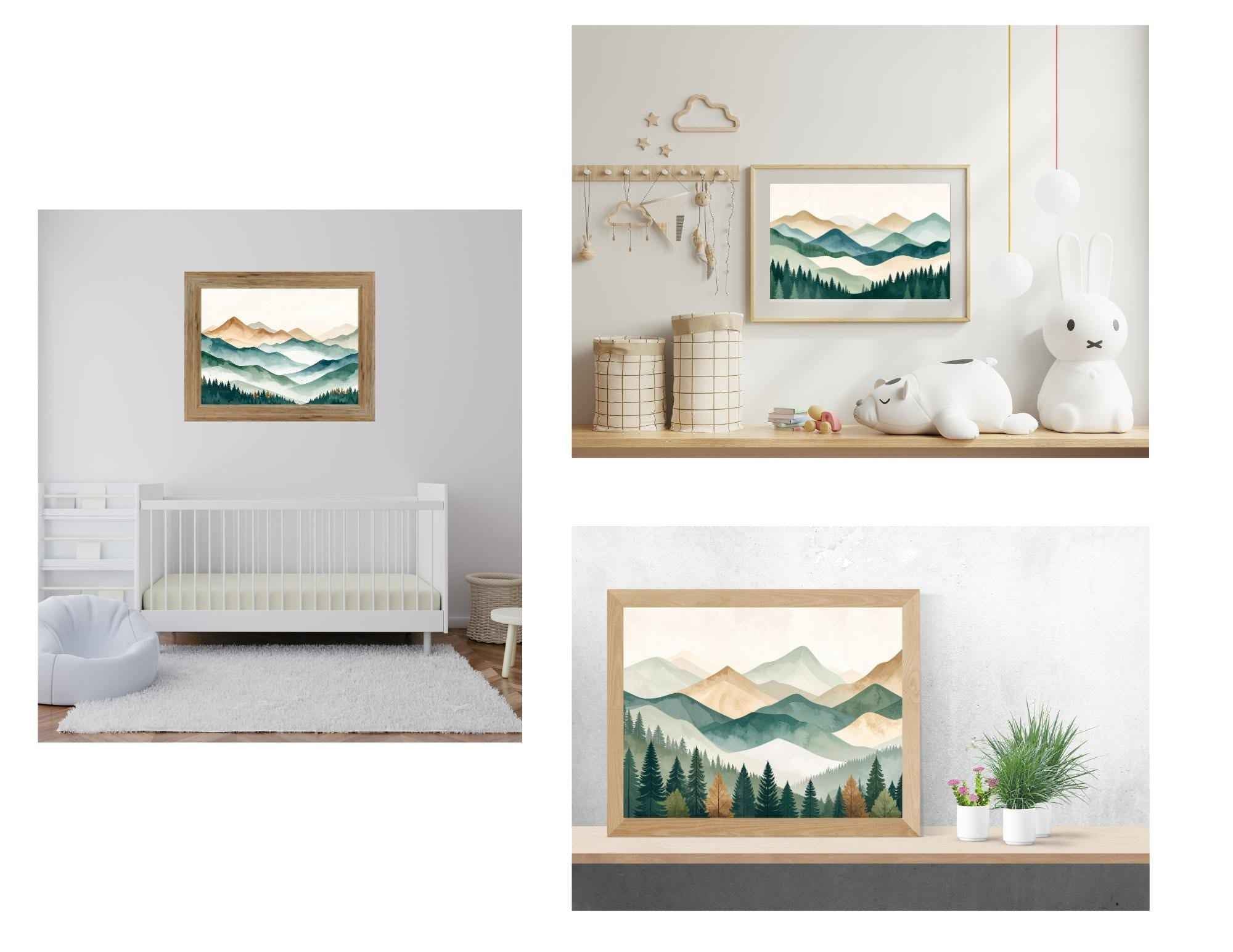 Misty Mountains | Set of 4 | Printable Wall Art | Available in Multiple Aspect Ratios