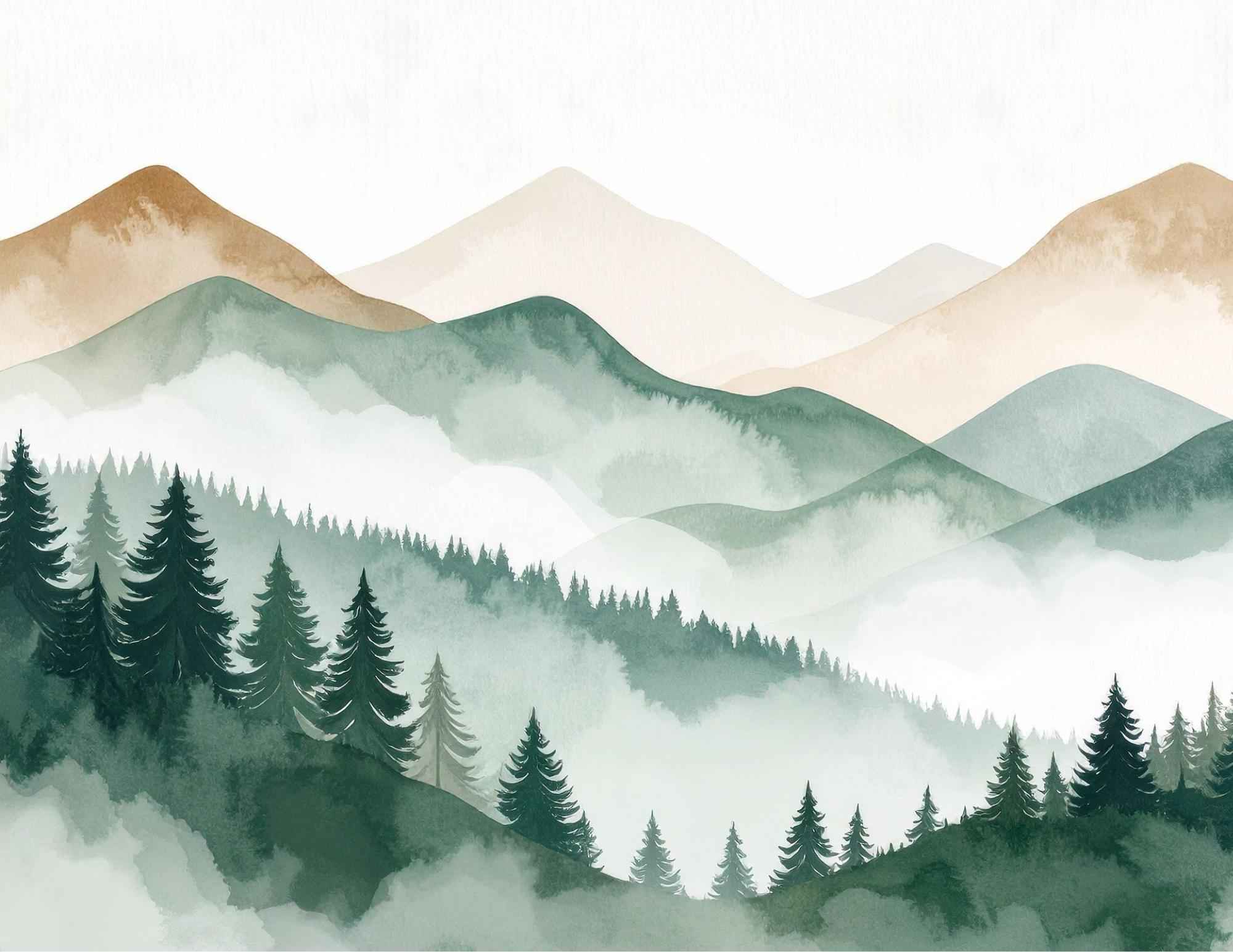 Misty Mountains | Set of 4 | Printable Wall Art | Available in Multiple Aspect Ratios
