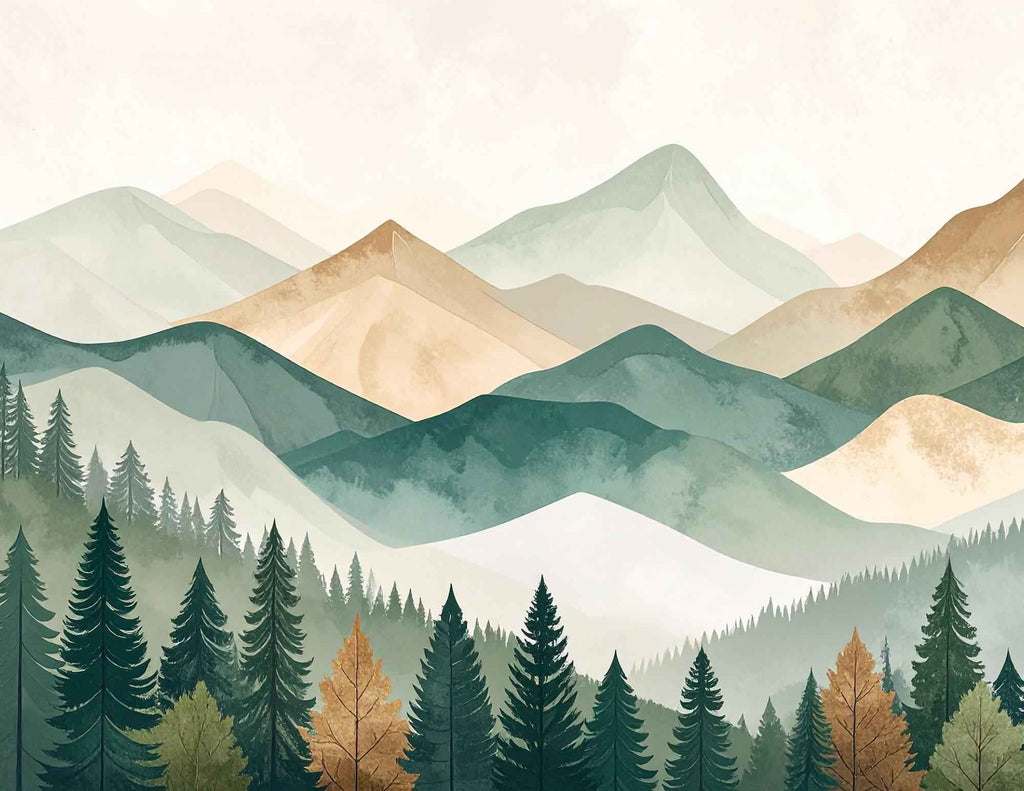 Misty Mountains | Set of 4 | Printable Wall Art | Available in Multiple Aspect Ratios