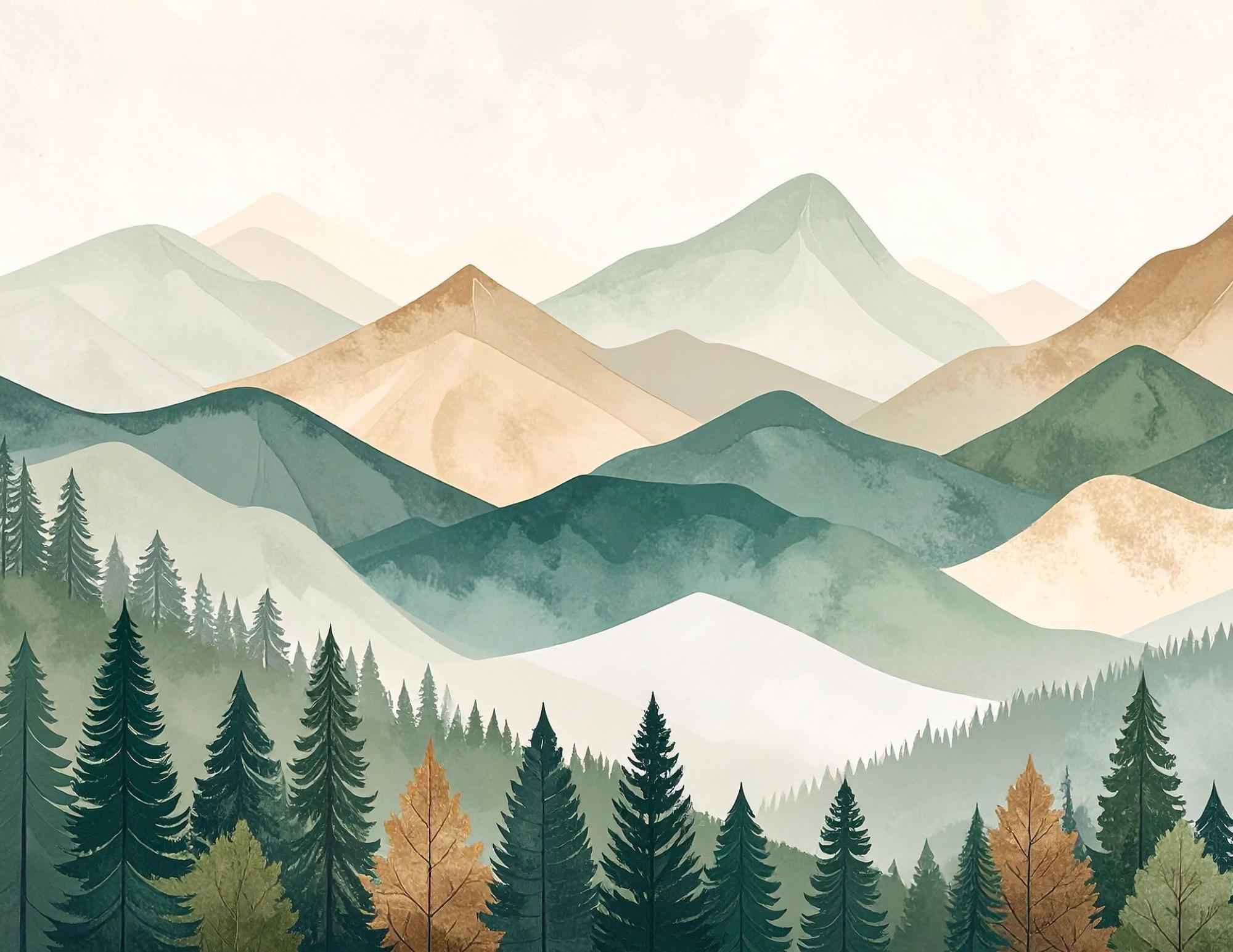 Misty Mountains | Set of 4 | Printable Wall Art | Available in Multiple Aspect Ratios