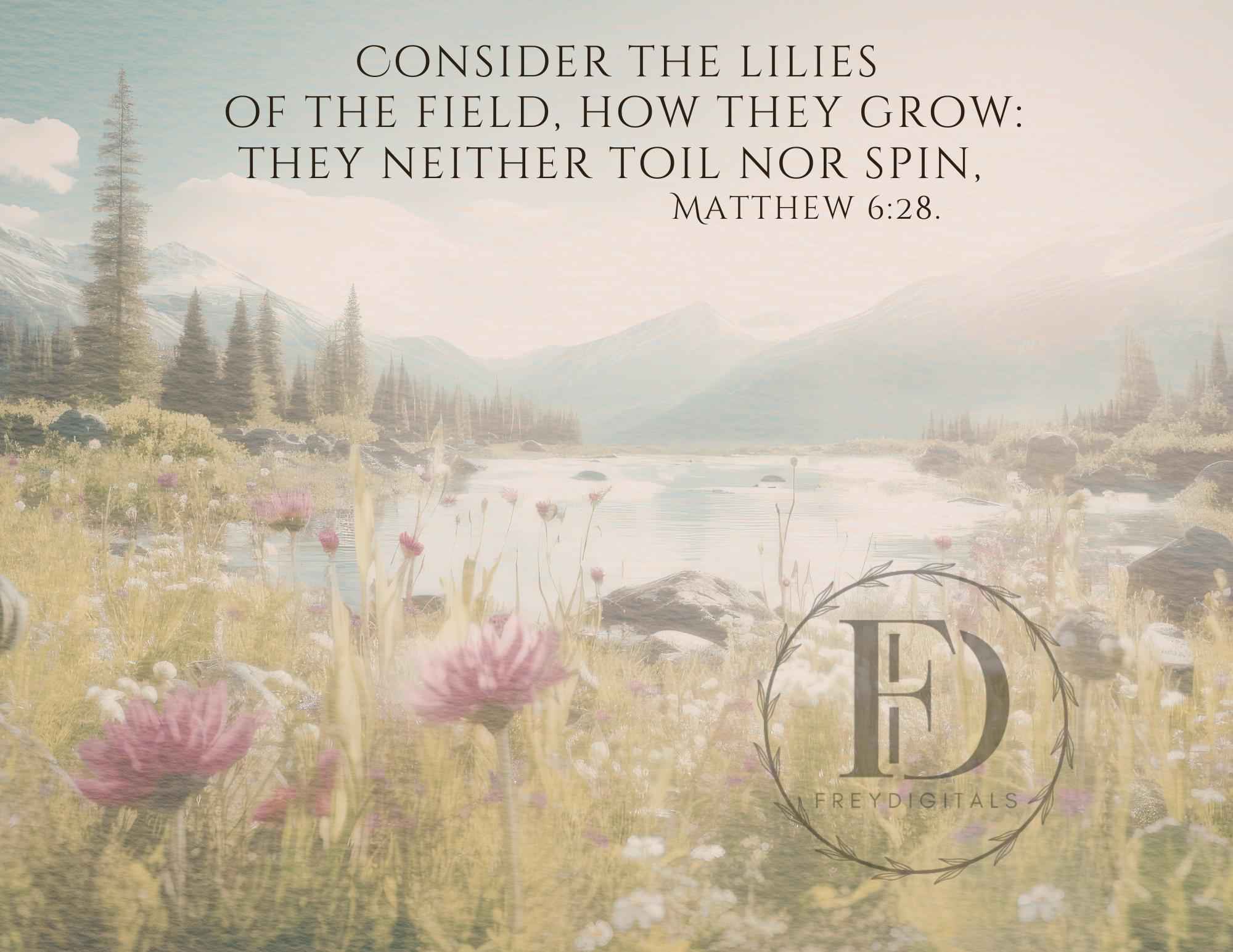 Consider The Lilies Printable Wall Art | Multiple Aspect Ratios